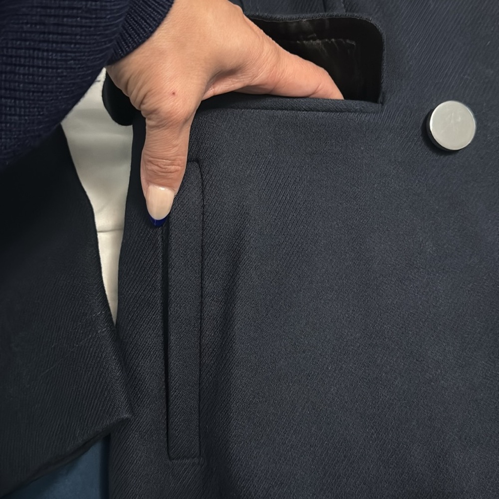 Banana Republic Tailored Navy Peacoat Sz M - Picture 4 of 6